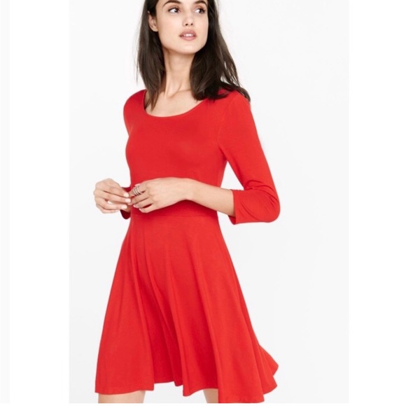 Express Dresses & Skirts - Express Red Scoop Back Skater Dress NWT